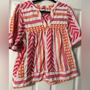Old Navy orange/pink/white tunic
